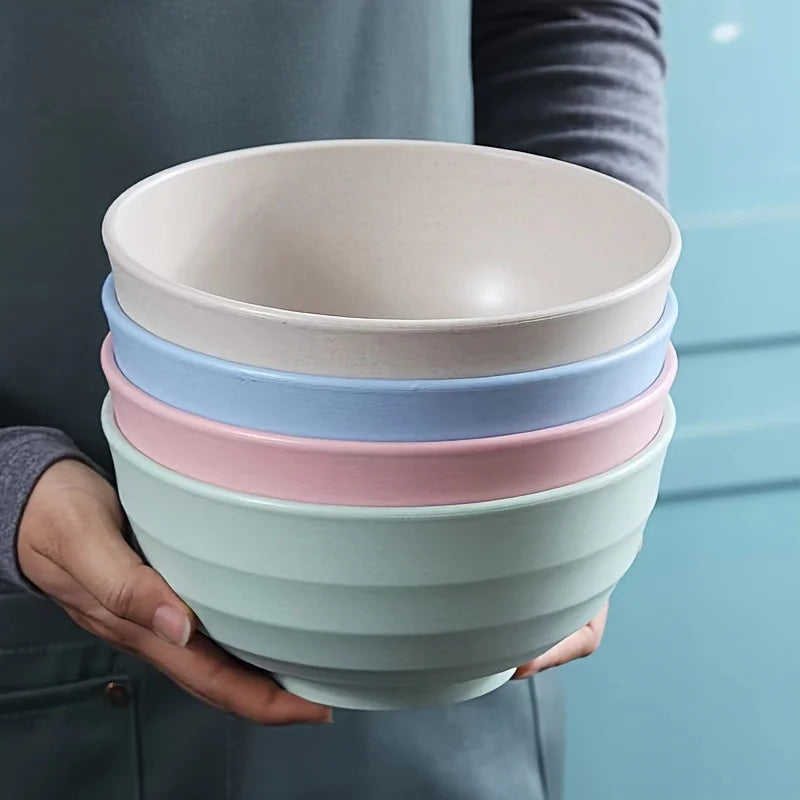 4-Piece Plastic Grain Bowl Set 24oz – Microwave & Dishwasher Safe Plastic Bowl Set Nixie 4pcs