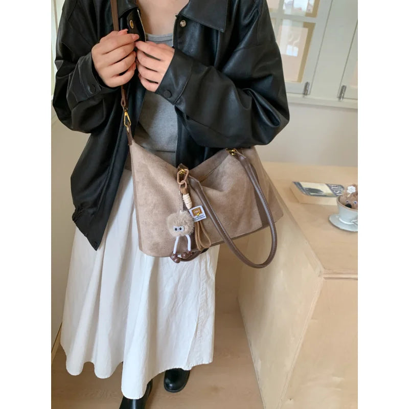 Nixie Retro Suede Women's Crossbody Shoulder Tote Bag Crossbody Shoulder Bag Nixie