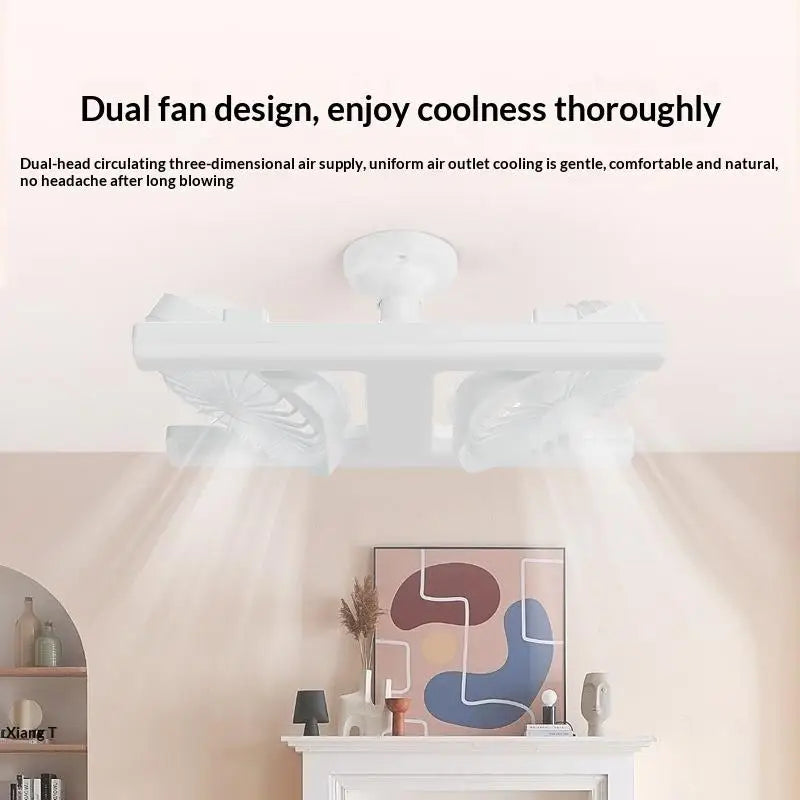 60W Dual-Fan LED Ceiling Light with Remote Control | E27