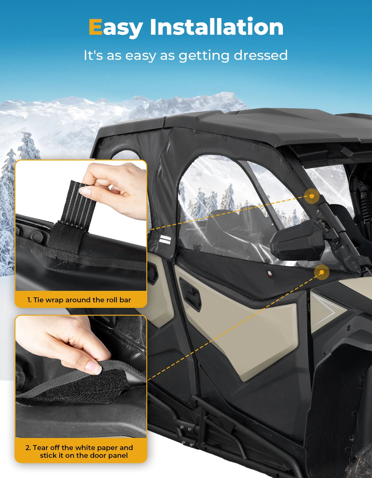 KEMITOUR ZForce 950 Sport 4 PVC 4-Door Soft Enclosure Kit 2023–2025 UTV Soft Enclosure Kit Nixie
