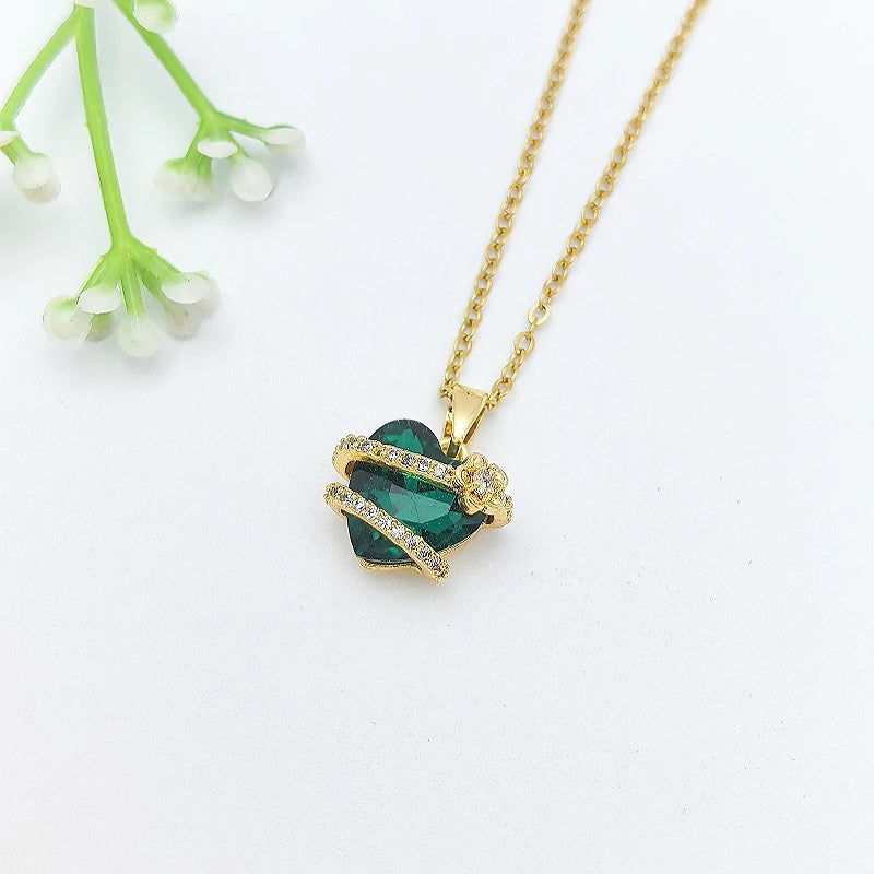 Purple Flower Copper Pendant Necklace | Women's Clavicle Chain Pendant Necklace Nixie
