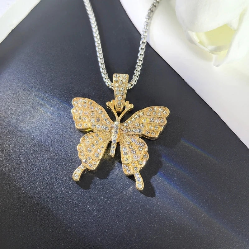 Butterfly Pendant Necklace Women – Stainless Steel Collarbone Chain Pendant Necklace Nixie
