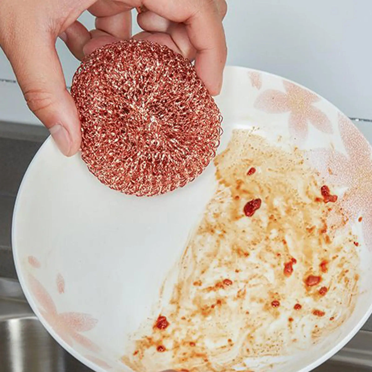 2PCS Copper Wire Scrubber Balls – Rust-Resistant Kitchen Cleaner