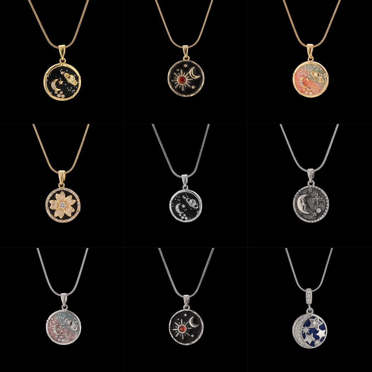 Luxury Star Pendant Necklace – Gold & Silver Snake Chain Pendant Necklace Nixie
