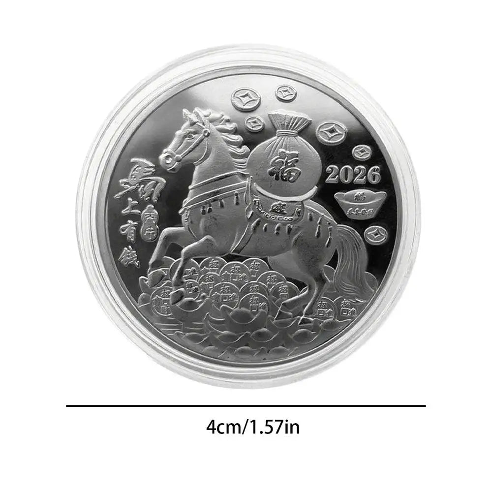 2026 Year of the Horse Collectible Coin – Chinese New Year Gift Collectible Coin Nixie Silver