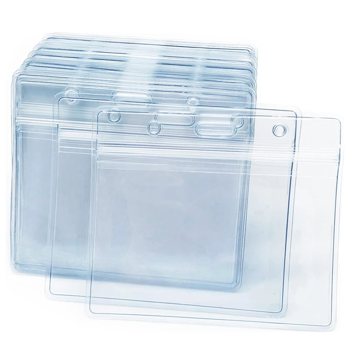 10pcs Transparent Horizontal ID Card Badge Holders – Waterproof ID Badge Holder Nixie 10pcs