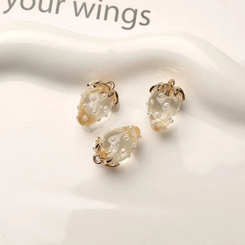 Resin Strawberry Pendant Charm for DIY Jewelry Making Jewelry Charm Pendant Nixie
