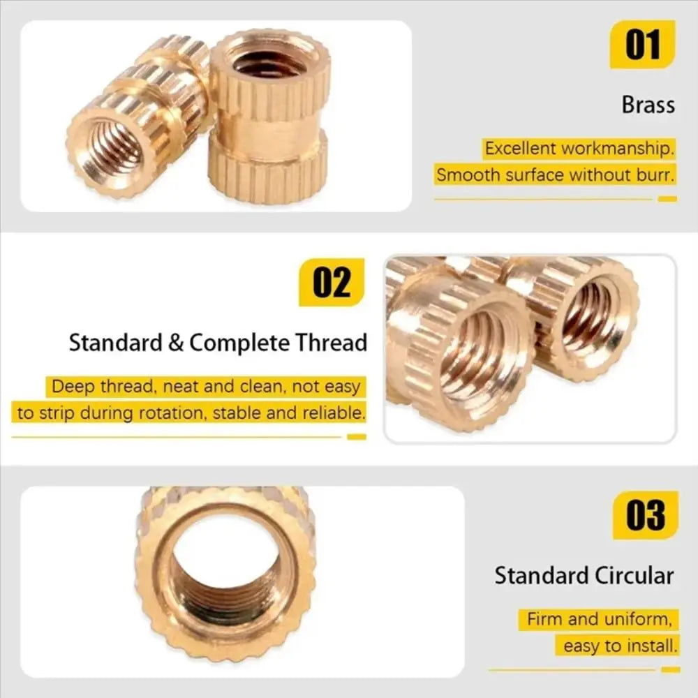 220Pcs Brass Heat Set Insert Nuts M2-M6 for 3D Printing