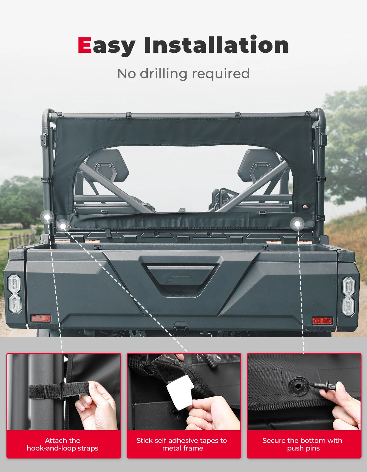 Soft Rear Windshield CFMOTO UForce 1000/1000 XL 2019-2025