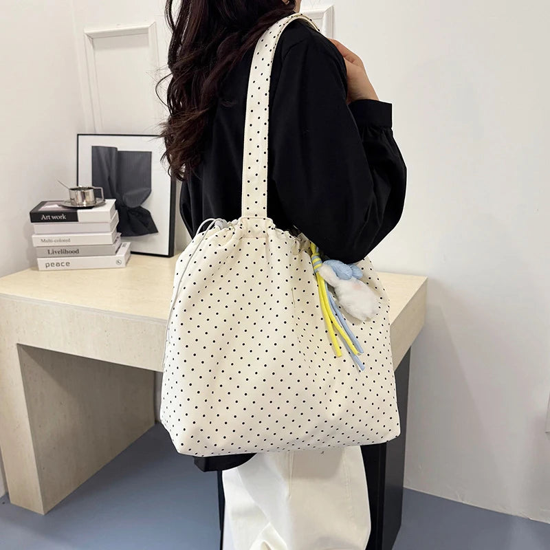 Polka Dot Korean Crossbody Tote Bag – Large Capacity Women's Bag Women's Crossbody Tote Nixie
