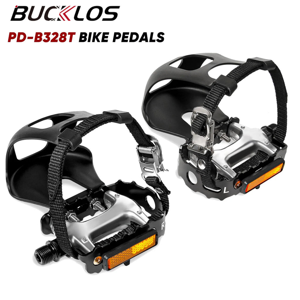 BUCKLOS Aluminum Bicycle Pedal with Toe Clip – Road & MTB Bicycle Pedal Nixie