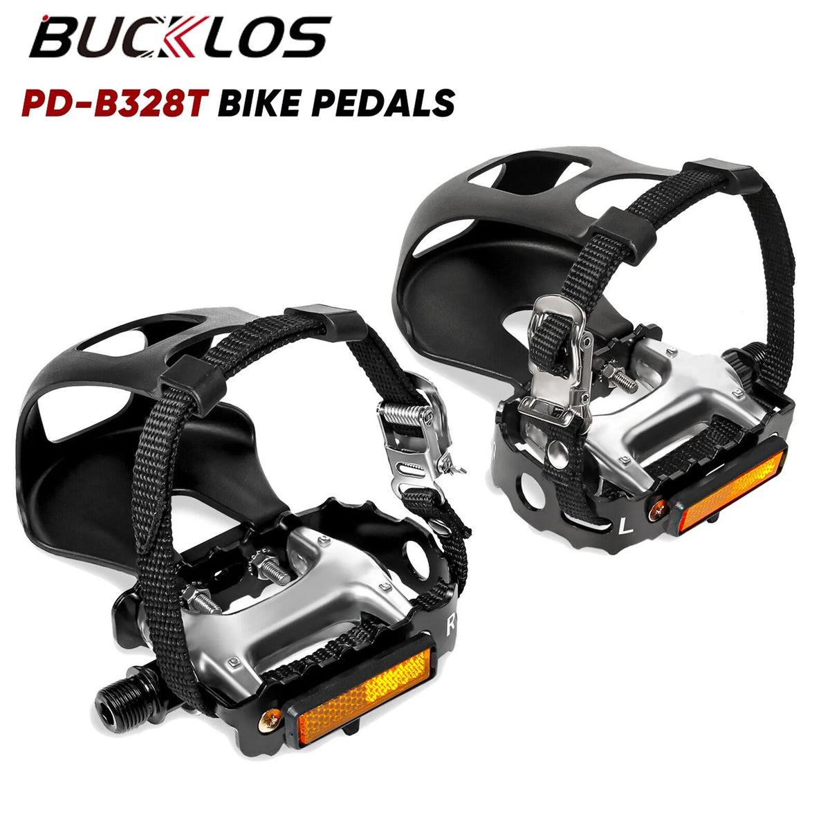 BUCKLOS Aluminum Bicycle Pedal with Toe Clip – Road & MTB Bicycle Pedal Nixie