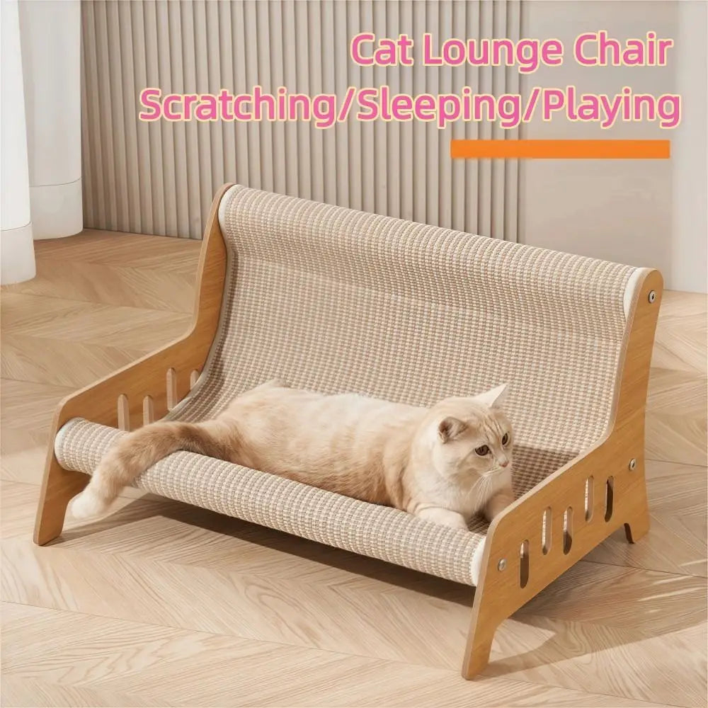 3-in-1 Cat Play Chair | Jute Scratcher, Bed & Wooden Sofa Cat Scratcher Bed Nixie