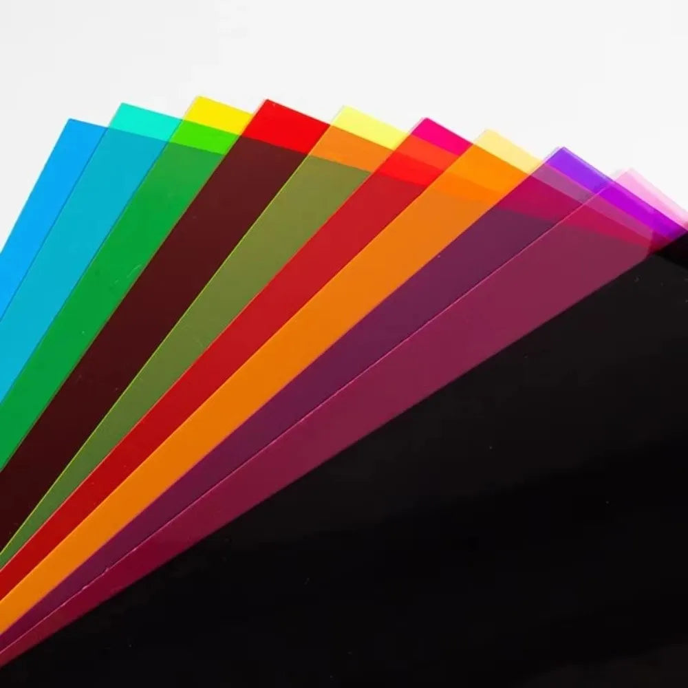10Pcs A4 Color Filter Gel Film PVC Acetate Sheets – 0.3mm Color Gel Film Sheets Nixie