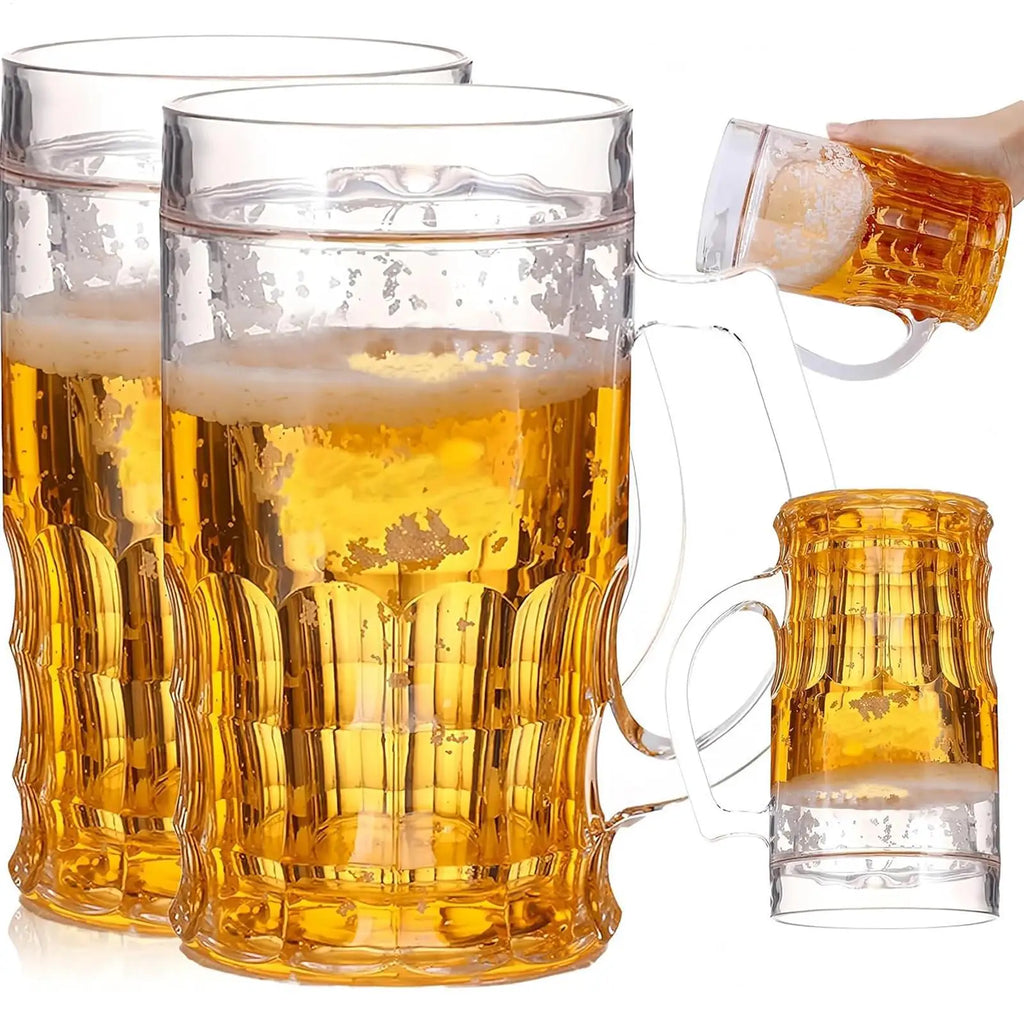 450ml Funny Fake Beer Mug – Novelty Double Wall Prank Cup Novelty Beer Mug Nixie