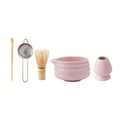 5-Piece Pink Ceramic Matcha Bowl & Whisk Set | Tea Kit Matcha Tea Set Nixie Pink Tea set Pink
