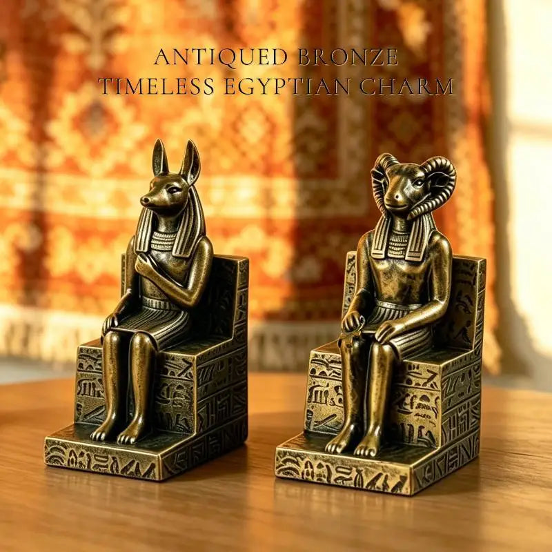 Egyptian Anubis & Khnum Resin Statue Figurine | Home Décor Decorative Resin Figurine Nixie