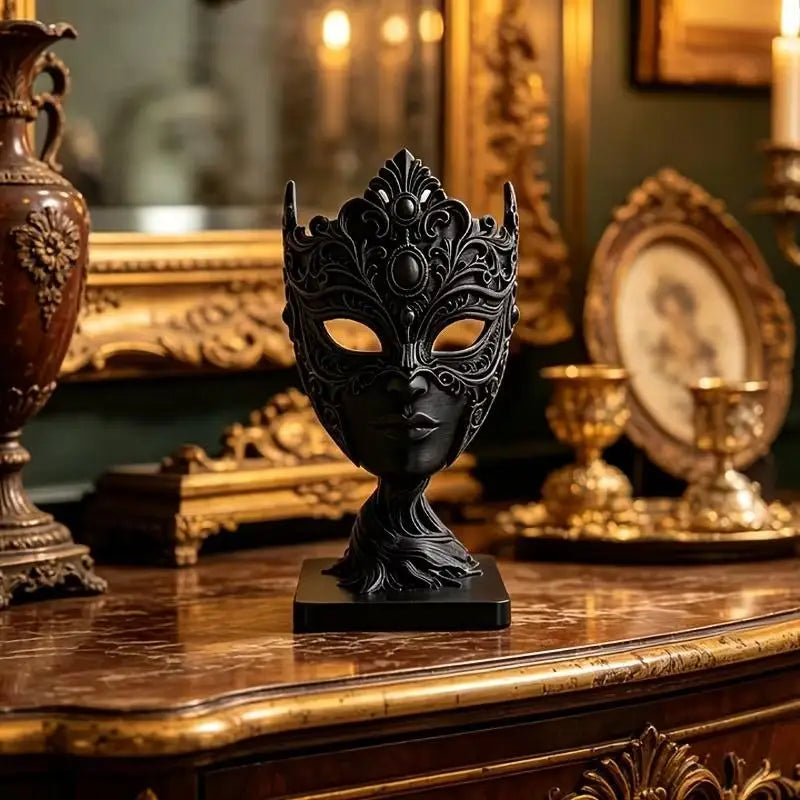 Vintage Gothic Woman Mask Sculpture | 3D Printed Dark Art Décor Art Sculpture Decor Nixie