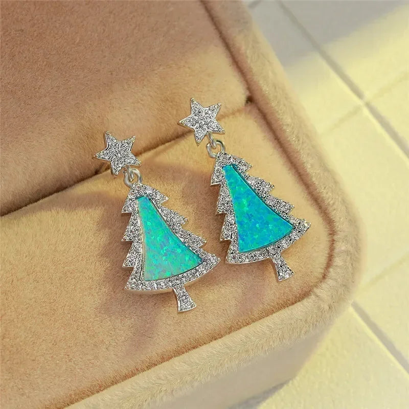 Blue Simulated Opal Crystal Stud Earrings | Holiday Fashion Jewelry Fashion Stud Earrings Nixie
