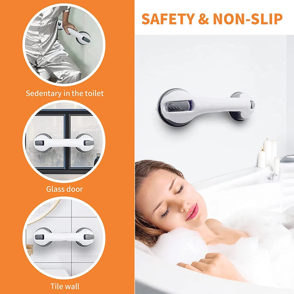 Shower Grab Bar – Dual Lock Suction Cup Anti-Slip Handle Bathroom Grab Bar Nixie