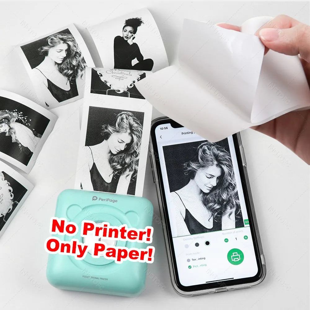 30 Rolls 57x25mm Thermal Sticker Paper for Instant Print Camera Thermal Sticker Paper Nixie