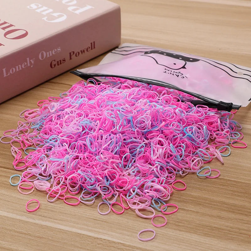1000/2000pcs Kids Colourful Elastic Hair Ties & Ponytail Bands Kids Hair Ties Nixie 3 1000PCS
