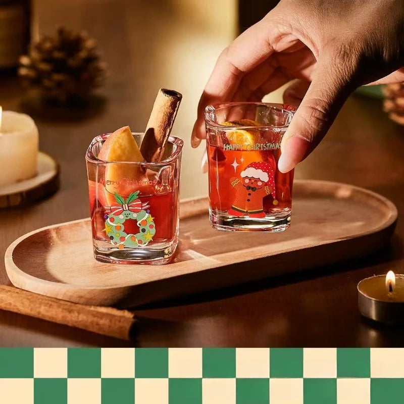 Christmas Cartoon Glass Red Wine Cup Gift Box Set Wine Glass Set Nixie