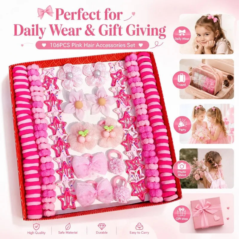 70-Piece Girls Hair Accessories Set – Clips, Bands & Circlets Hair Accessory Set Nixie