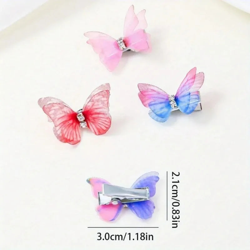 Gradient Butterfly Hair Clips Set 8/12 Pcs – Double Layer Barrette