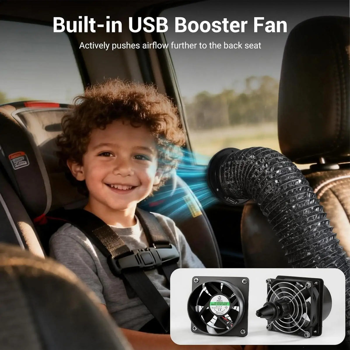 Car AC Vent Extender – Foldable Rear Seat Air Duct Adapter Car AC Vent Extender Nixie