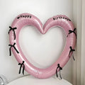 40" Bow Happy Birthday Foil Balloon Set – Party Decoration Foil Balloon Set Nixie Pink