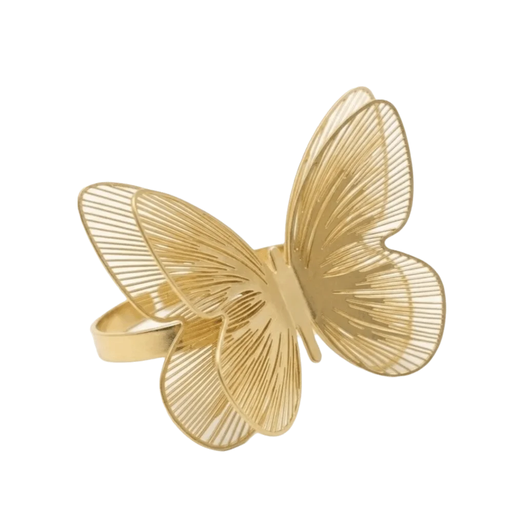 Metal Butterfly Napkin Ring Holder – Elegant Table Décor