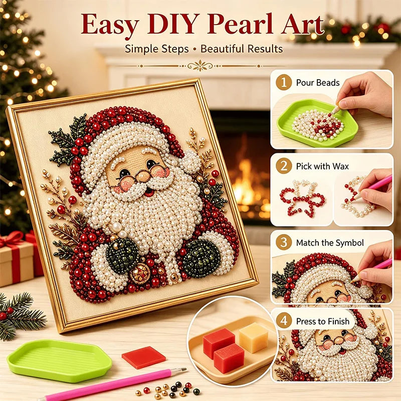 Christmas Diamond Painting Kit with Frame | DIY Pearl Bead Art Diamond Painting Kit Nixie
