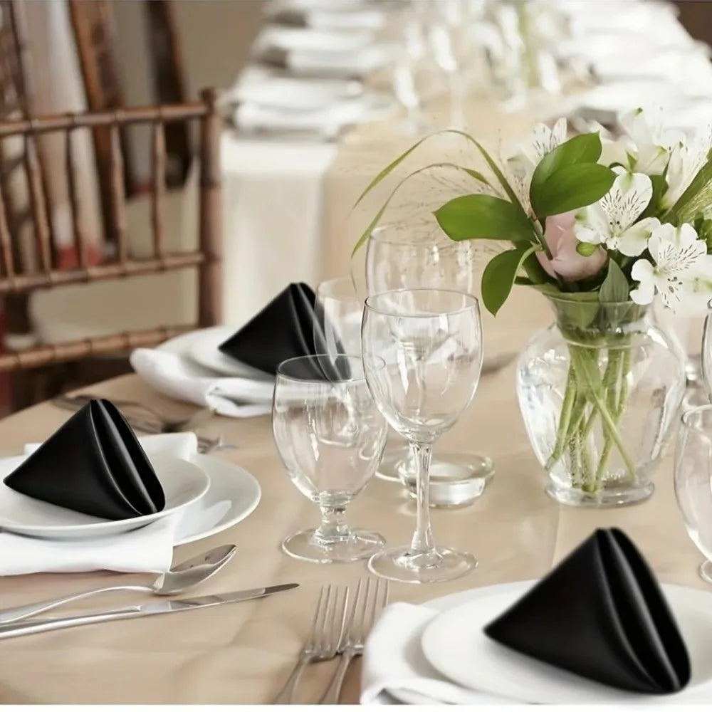 10pcs Silky Satin Dinner Napkins 30x30cm | Party Table Decor Satin Cloth Napkins Nixie