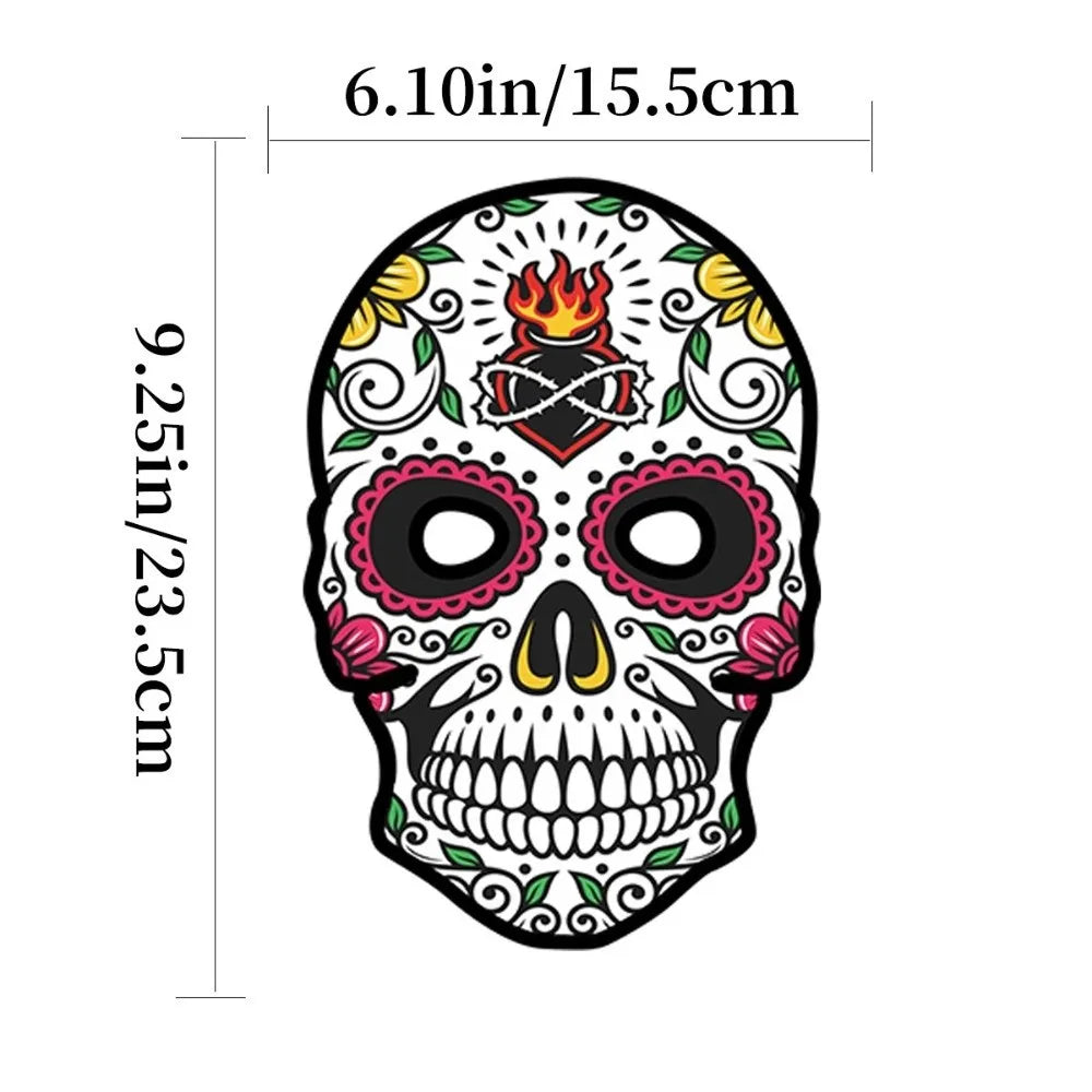 6Pcs Full Face Halloween Skull Masks – Colorful Mexican Style Halloween Costume Mask Nixie