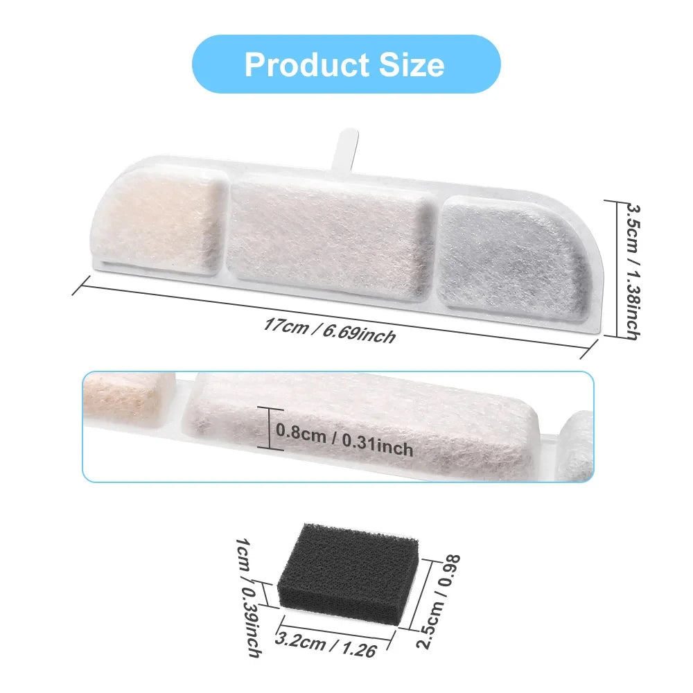 DownyPaws WFP6 Activated Carbon Filter Replacement – 6 or 12 Pack Cat Fountain Filter Nixie