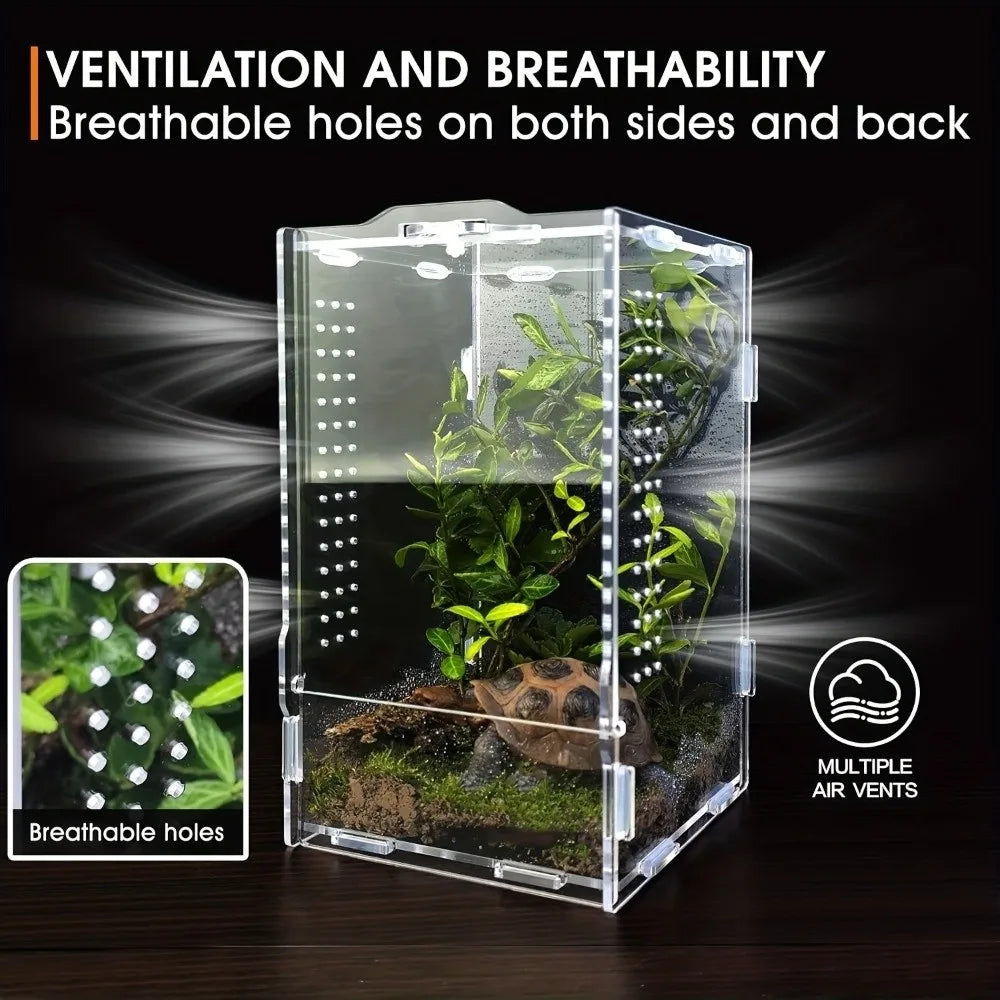 Acrylic Jumping Spider Enclosure – Escape-Proof Reptile Habitat Reptile Enclosure Nixie