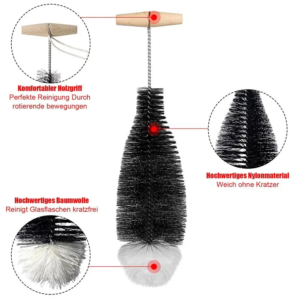 Beechwood Handle Bottle Brush – Glassware & Jar Cleaner