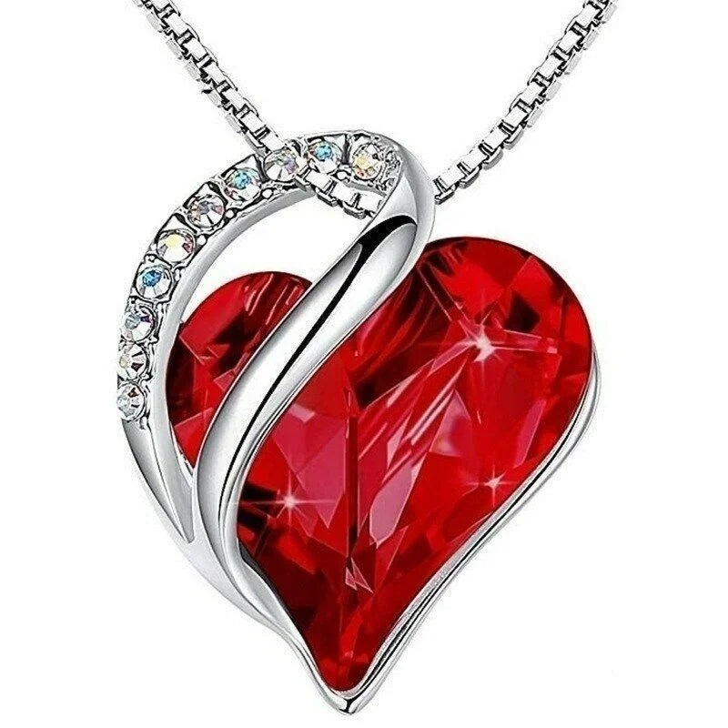 Crystal Zircon Heart Pendant Necklace – 14 Colors | Nixie Pendant Necklace Nixie