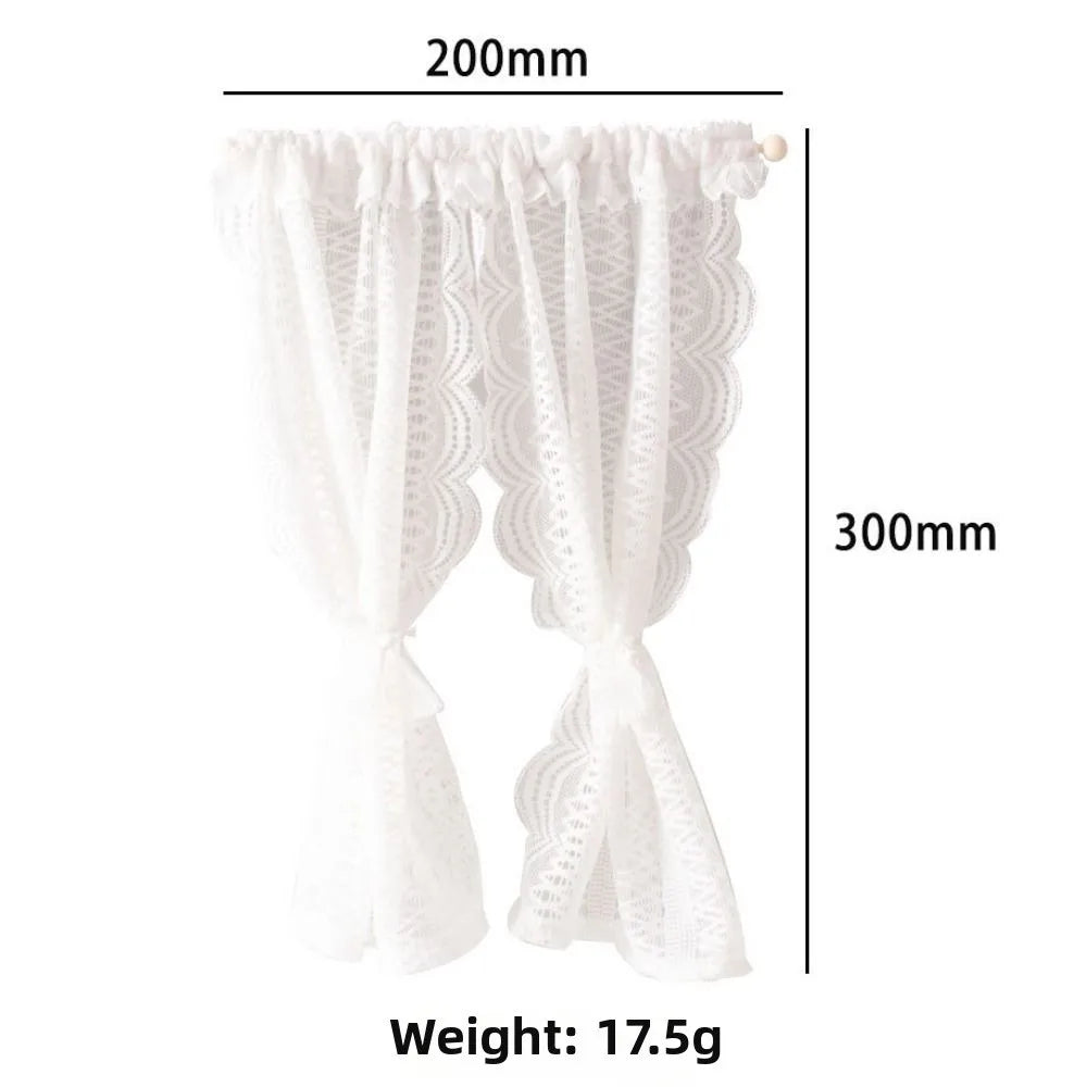 1/12 Dollhouse Floral Lace Curtains | 3 Styles Miniature Decor Dollhouse Accessories Nixie