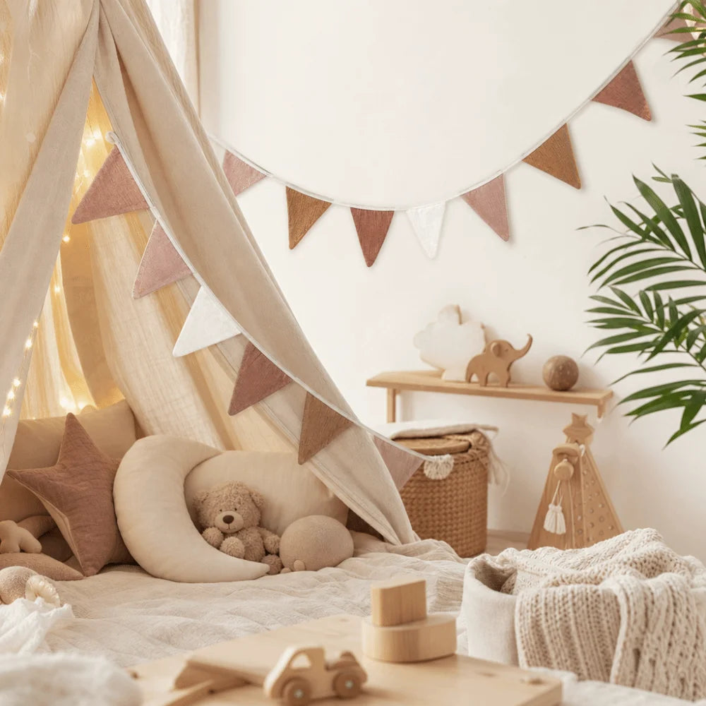 Boho Cotton Bunting Banner – Triangle Party Flag Decoration Party Bunting Banner Nixie