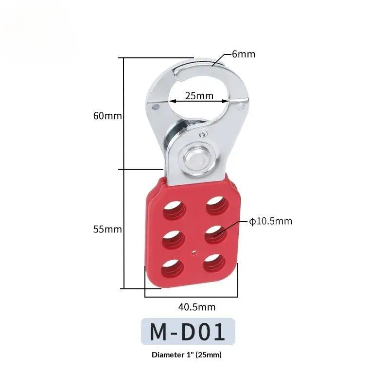 6-Hole Safety Lockout Hasp Metal Scissor Clamp 25mm Jaw Lockout Tagout Hasp Nixie
