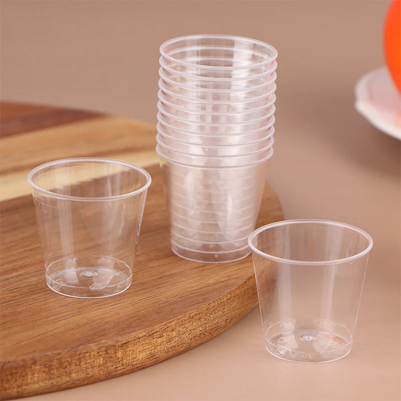 50Pcs 30ml Clear Plastic Mini Shot Glasses & Dessert Cups Disposable Party Cups Nixie