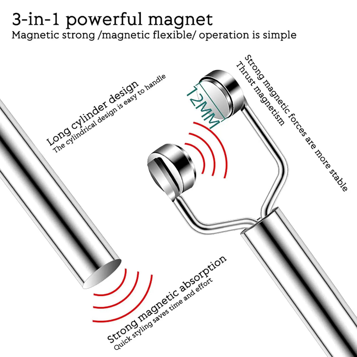 Dual-Head Cat Eye Nail Magnet Tool – Precision Gel Manicure Nail Art Magnet Nixie