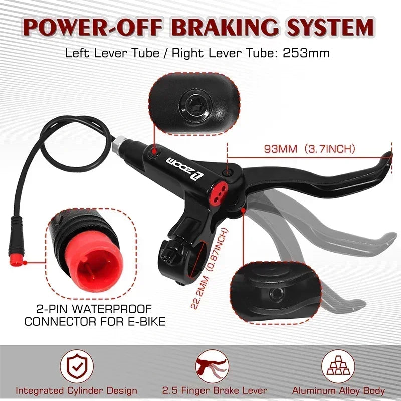 ZOOM HB775E Hydraulic Disc Brake Set 2-Piston MTB E-Bike BMX Hydraulic Disc Brake Nixie