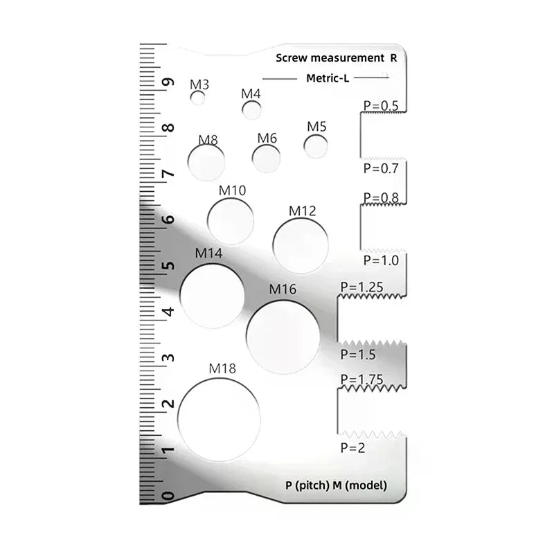 Stainless Steel Thread Pitch Gauge – Bolt Nut Screw Tool
