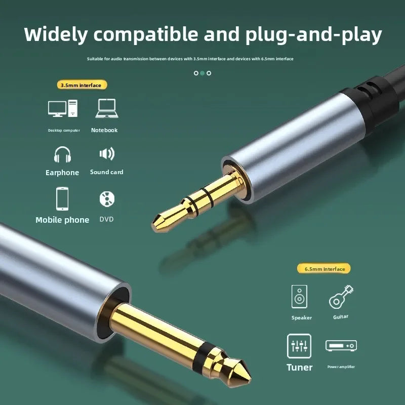 6.35mm to 3.5mm TRS Stereo Audio Cable 4FT | Guitar & Amp Stereo Audio Cable Nixie