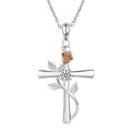 Glass Cross Pendant Necklace – Turquoise Vintage Style Women Pendant Necklace Nixie White