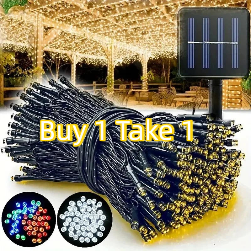 12M 100 LED Solar String Lights Outdoor Waterproof Fairy Lights Solar String Lights Nixie