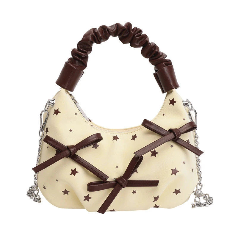 Korean Pleated Bow Polka Dot Shoulder Bag & Backpack Girls Shoulder Bag Backpack Nixie
